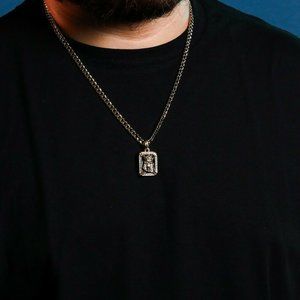 Jesus 14k Gold Pendant + Miami Cuban Necklace
